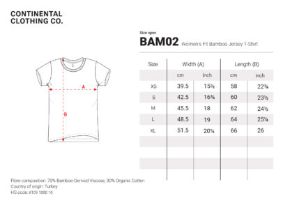 BAM02 NEW - Women's Fit Bamboo Jersey T-shirt - 画像 (2)