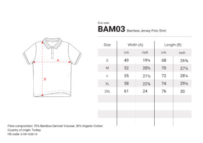 BAM03 NEW - Bamboo Jersey Polo Shirt - 画像 (2)
